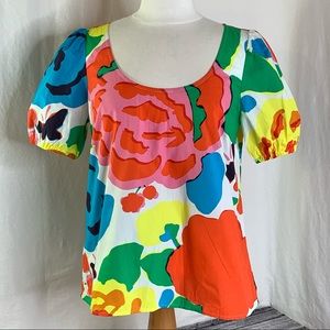 J. Crew Scoopneck Poplin Top in Ratti Floral 8 NWOT